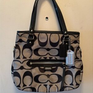 Coach Black and Gray Shoulder Bag